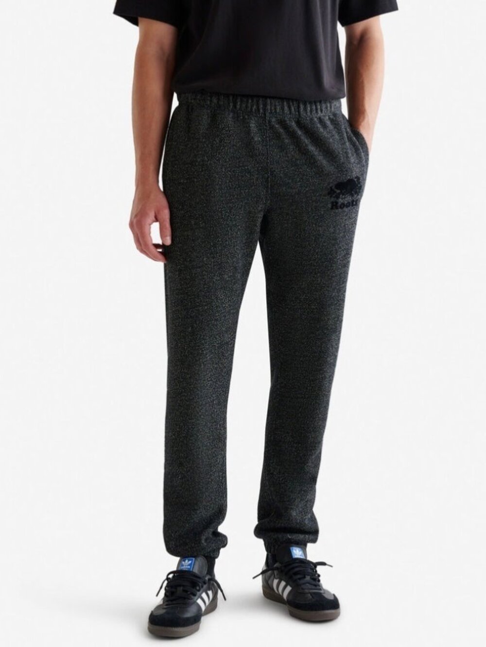 Roots Original Jogger Sweatpants Size Medium Gray Fleece Pocket Gorpcore Indie